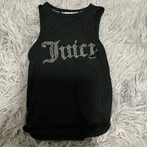 Juicy Couture Black Tank Top with Rhinestone Logo